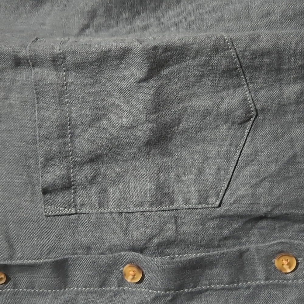 ATHLETA RETREAT LINEN TOP LONG SLEEVE BUTTON DOWN EDEN BLUE XXS VACATION RESORT - Picture 7 of 10